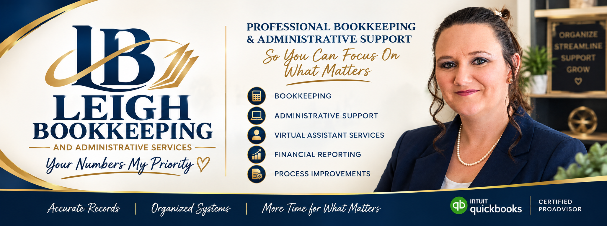 Leigh Bookkeeping and Administrative Services professional business banner